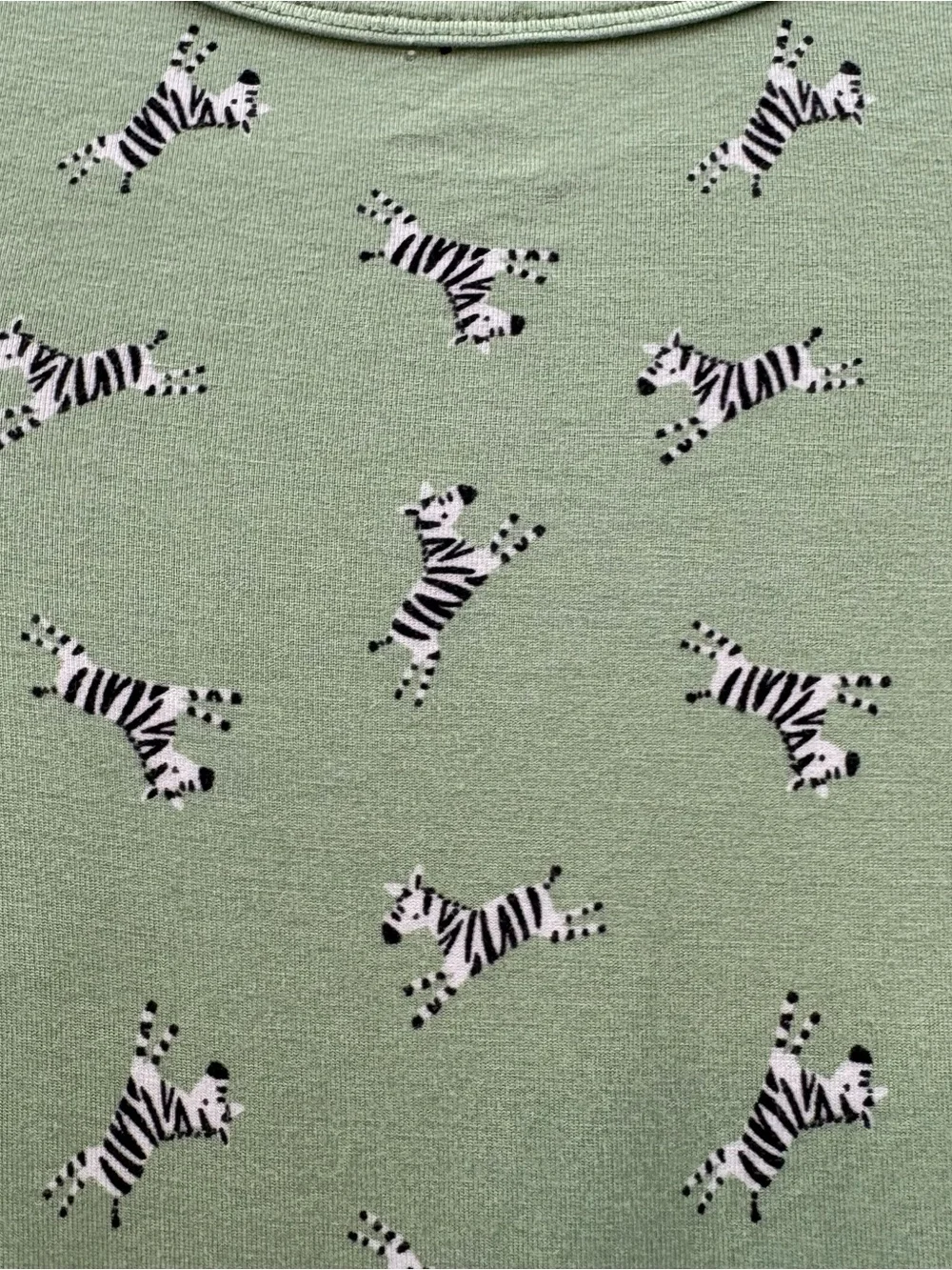 Little Me green zebra print two piece bamboo pajama set size 3t